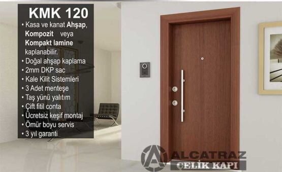 ABK-120 Ahşap Kaplama Apartman Bina Giriş Kapısı